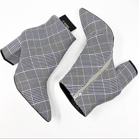 Forever 21 Shoes - New Forever 21 Checkered Pointed Booties